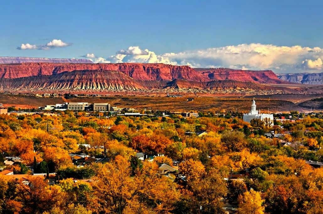 Downtown St. George, Utah in the early morning