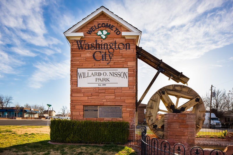 New homes in Washington City, Utah at sunrise